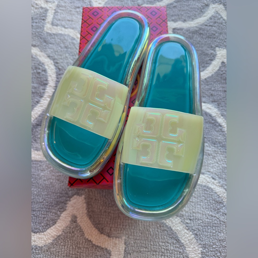 Tory Burch Iridescent Bubble Jelly slide size 7